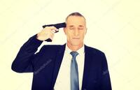 Businessmen want to commit suicide (stock photos)